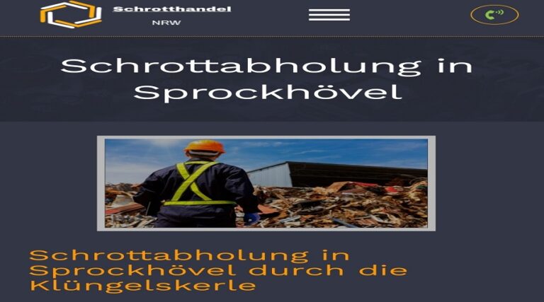 Schrottabholung Ihren Schrott in Sprockhövel und Umgebung sauber und kostenlos zu entsorgen